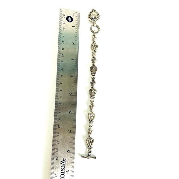 VTG Silver Bracelet Heart Clasp - Picture 4 of 8